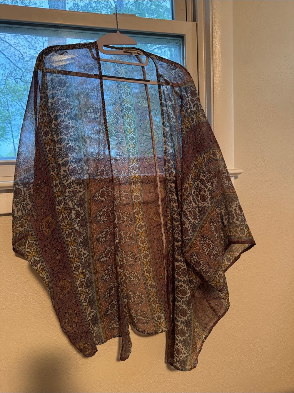American Eagle Outfitters Boho Print Kimono - Pink Multi